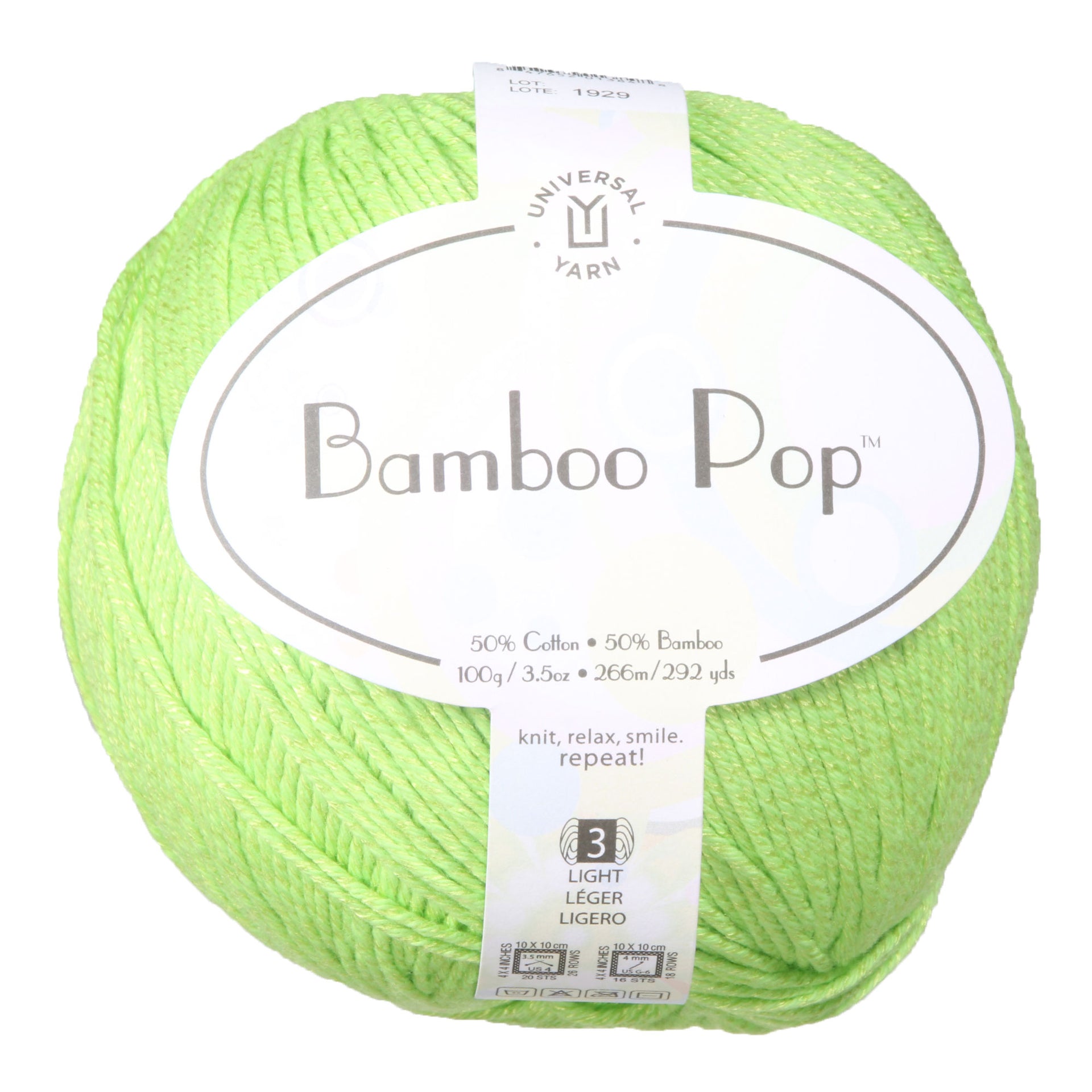Universal Yarn Bamboo Pop Yarn - 108 Lime Green - Zoom Image
