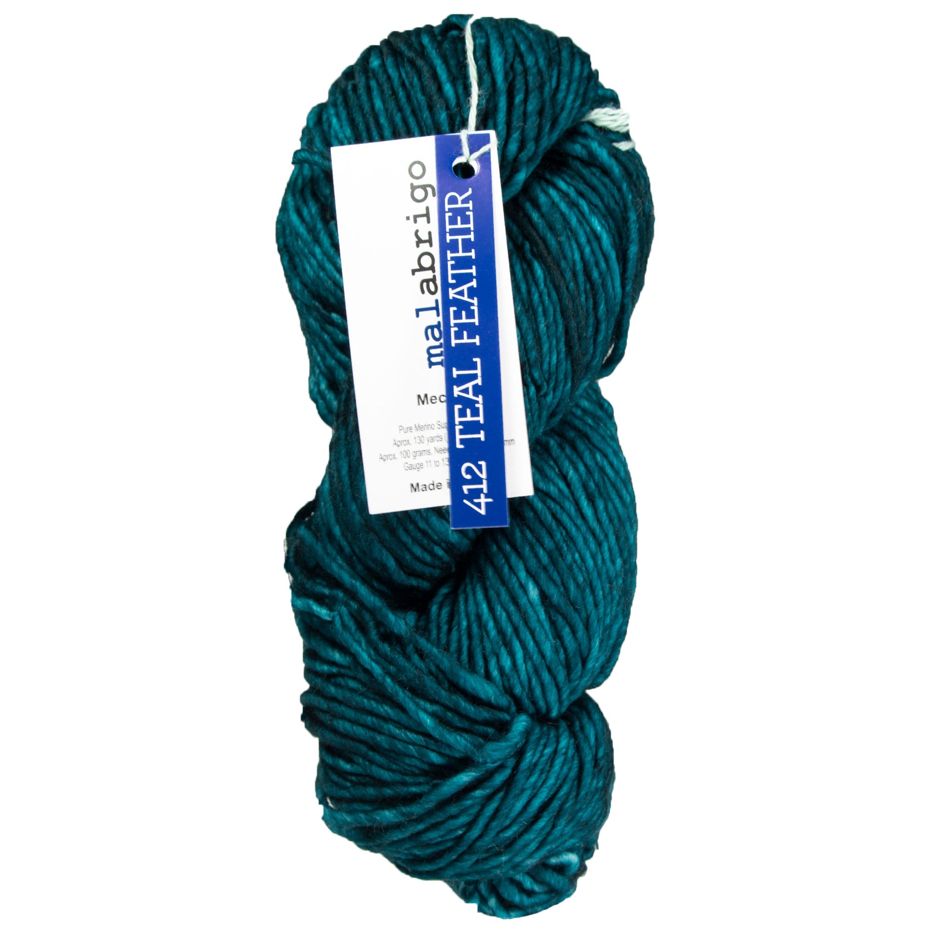 Malabrigo Mecha Yarn - 412 Teal Feather - Zoom Image
