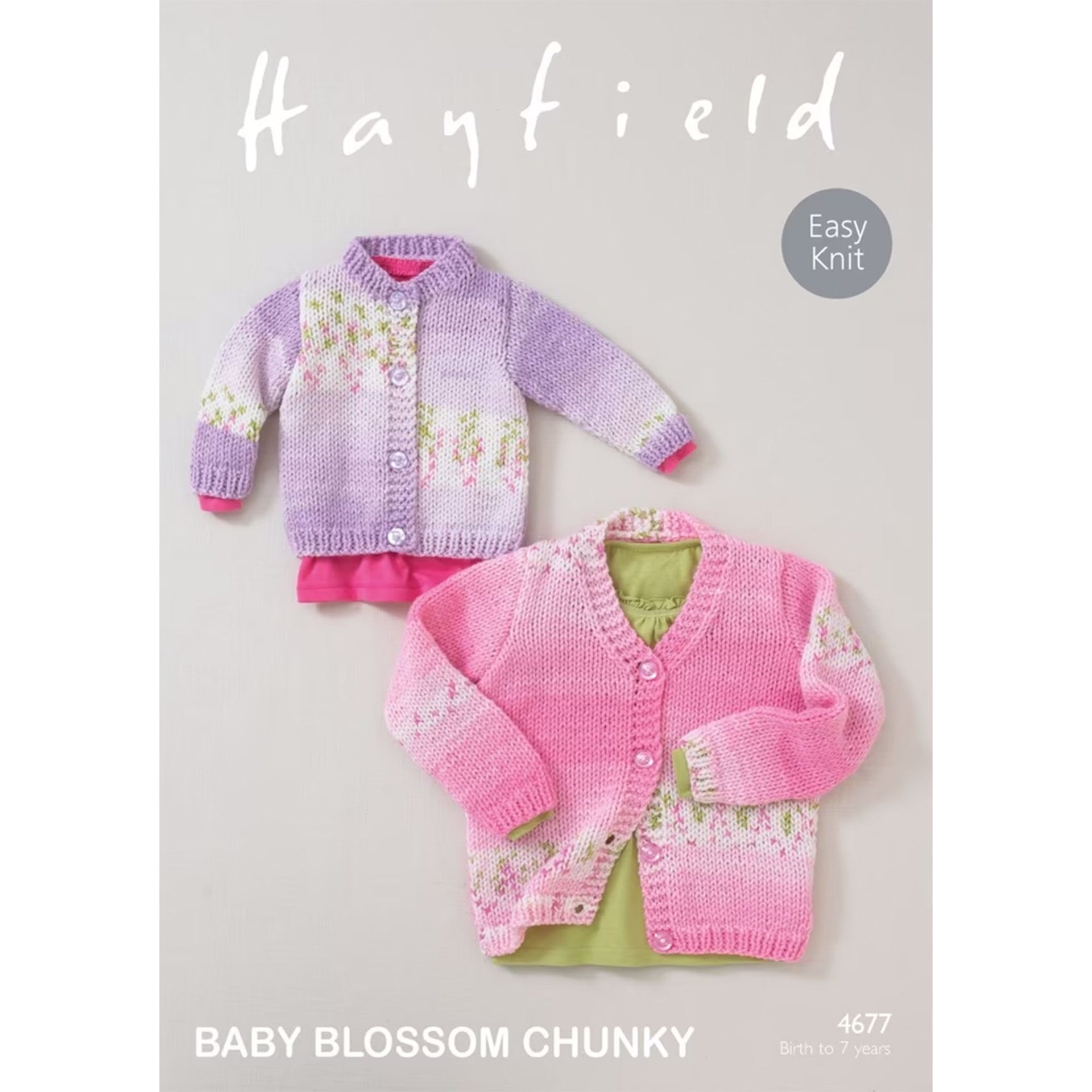 Hayfield Baby Blossom Chunky Patterns - 4677 Baby Cardigan - PDF Download
