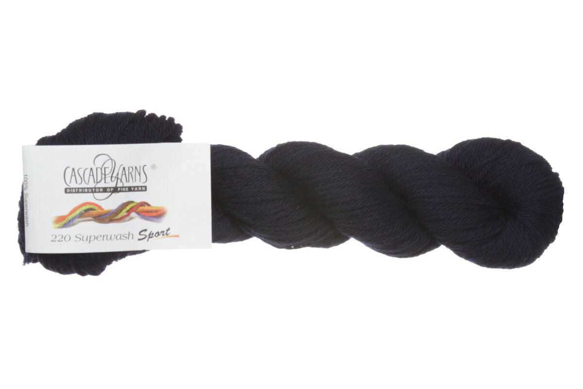 Cascade Yarns 220 Superwash Sport Yarn - 0854 Navy - Extra Image
