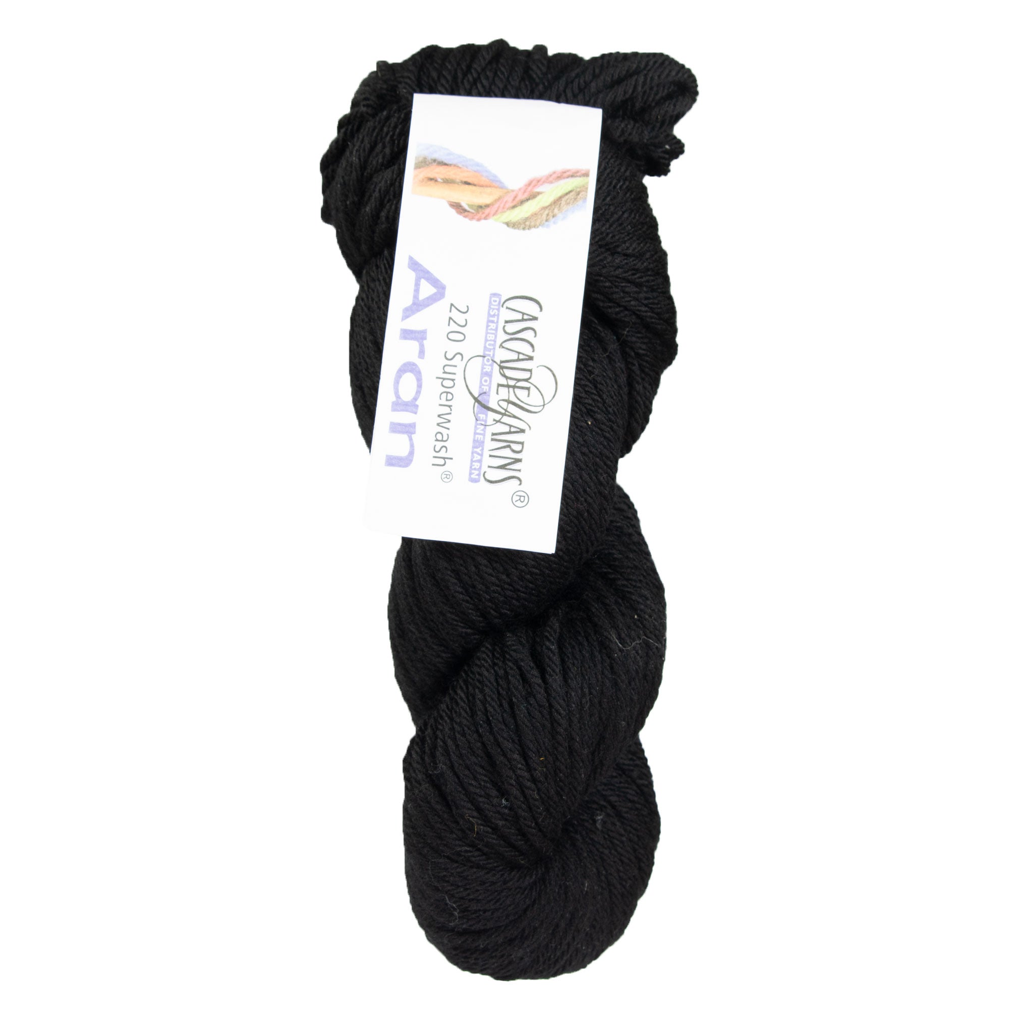 Cascade Yarns 220 Superwash Aran Yarn - 0815 Black - Zoom Image