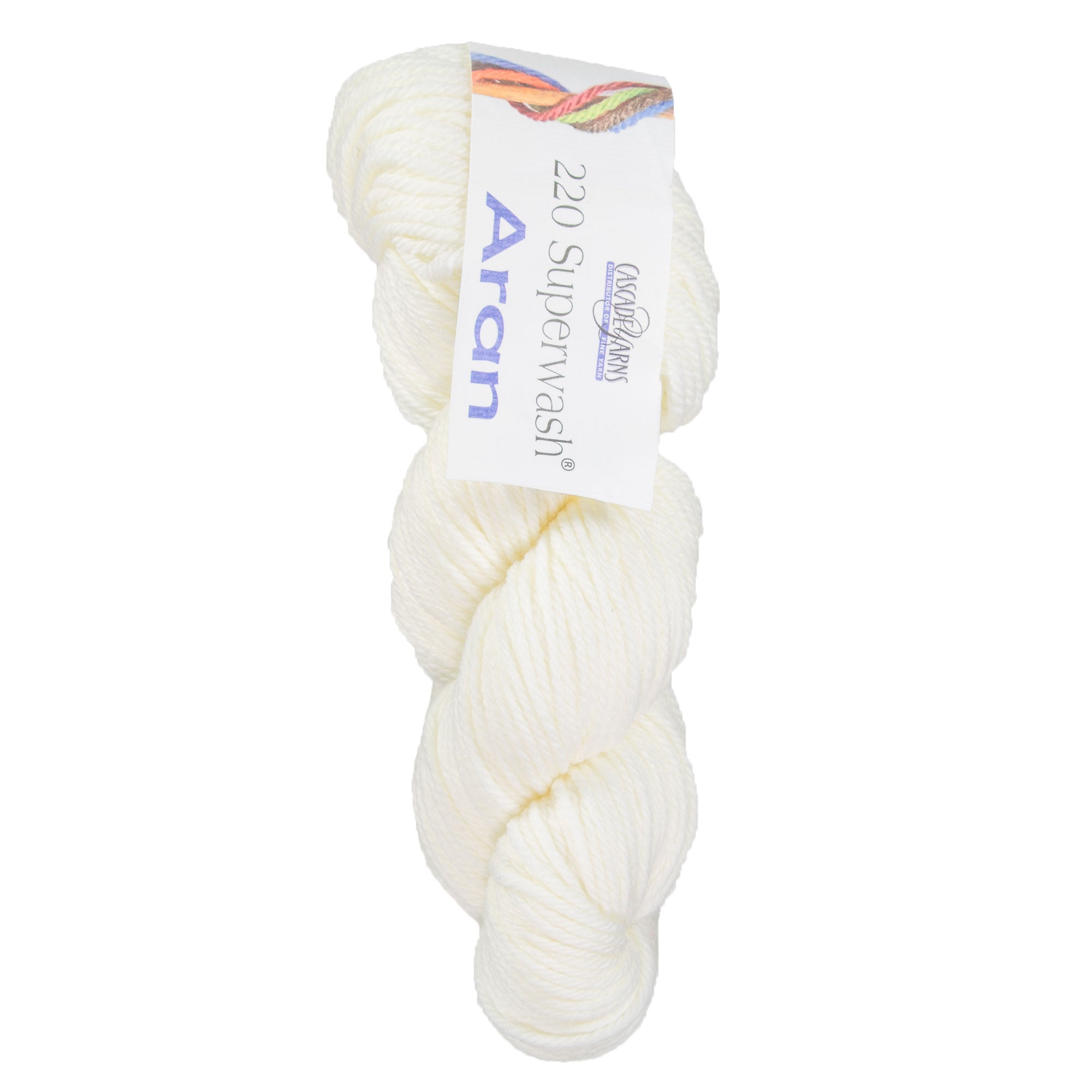 Cascade Yarns 220 Superwash Aran Yarn - 0871 White - Zoom Image