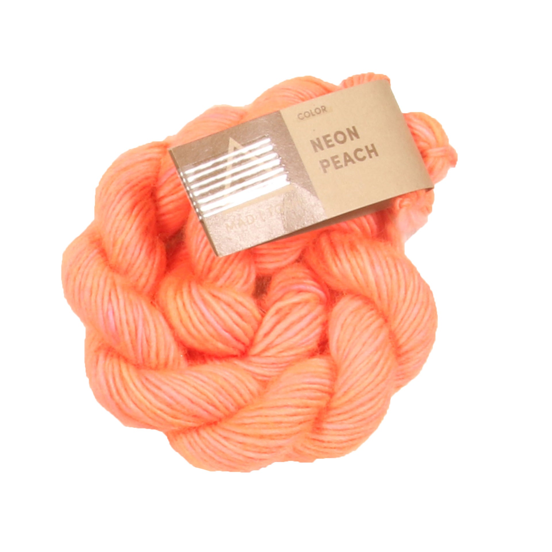 Madelinetosh Unicorn Tails Yarn - Neon Peach - Zoom Image
