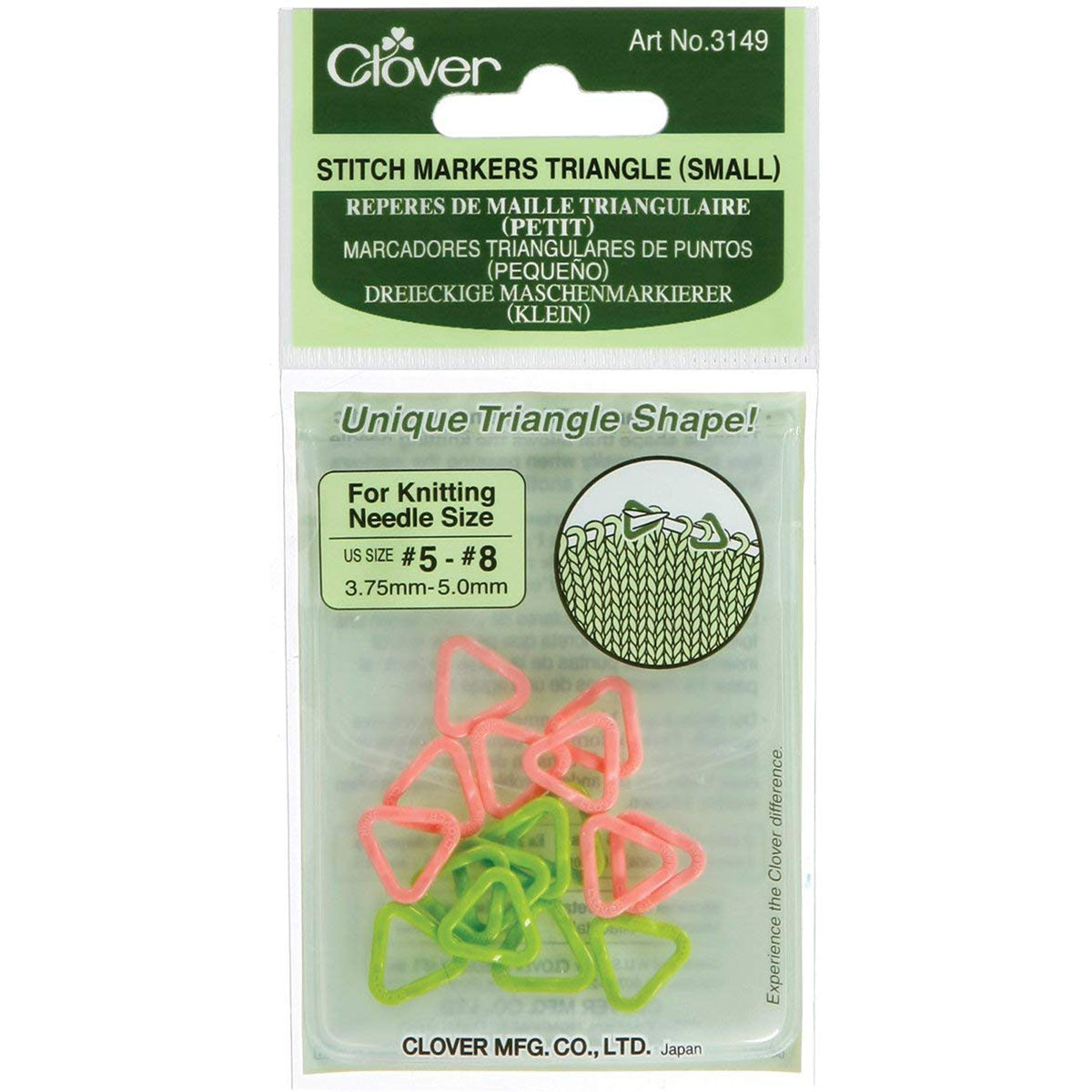 Clover Stitch Markers Triangle - Small - Extra Image
