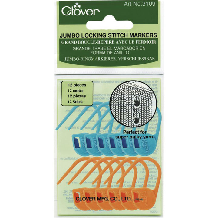 Clover Stitch Markers - Jumbo Locking Stitch Markers - Zoom Image