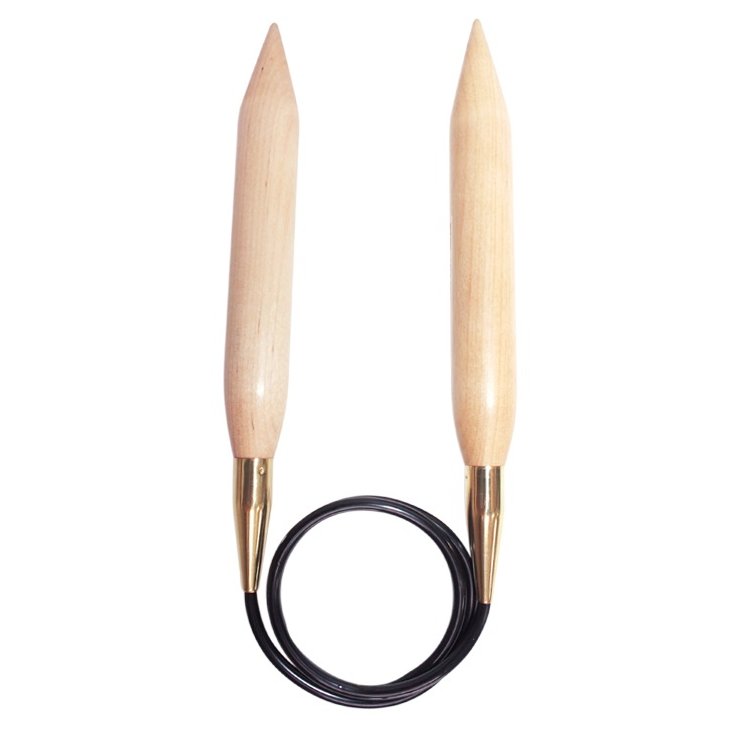KnitPro Jumbo Birch Fixed Circular Needles - 30.0mm - 32" - Extra Image