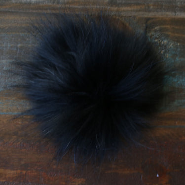 Jimmy Beans Wool Fur Pom Poms - Black - Snap (6") - Zoom Image
