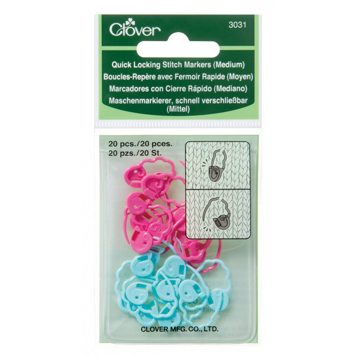 Clover Stitch Markers - Quick Locking Stitch Markers (Medium) - Extra Image
