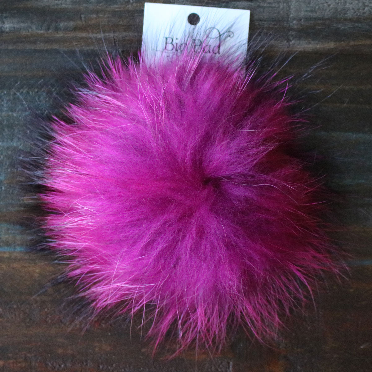 Big Bad Wool Pompoms - Raccoon - Hot Pink (6") - Extra Image