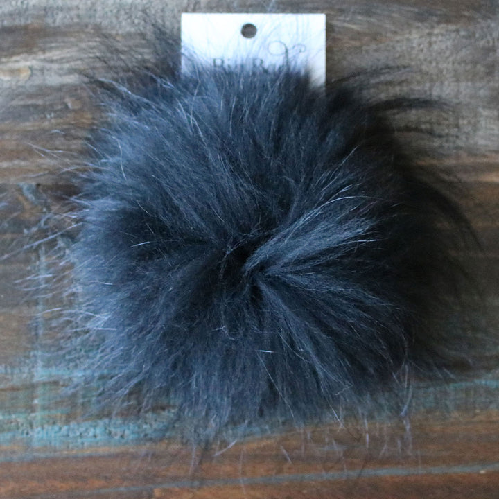 Big Bad Wool Pompoms - Raccoon - Black (6") - Extra Image