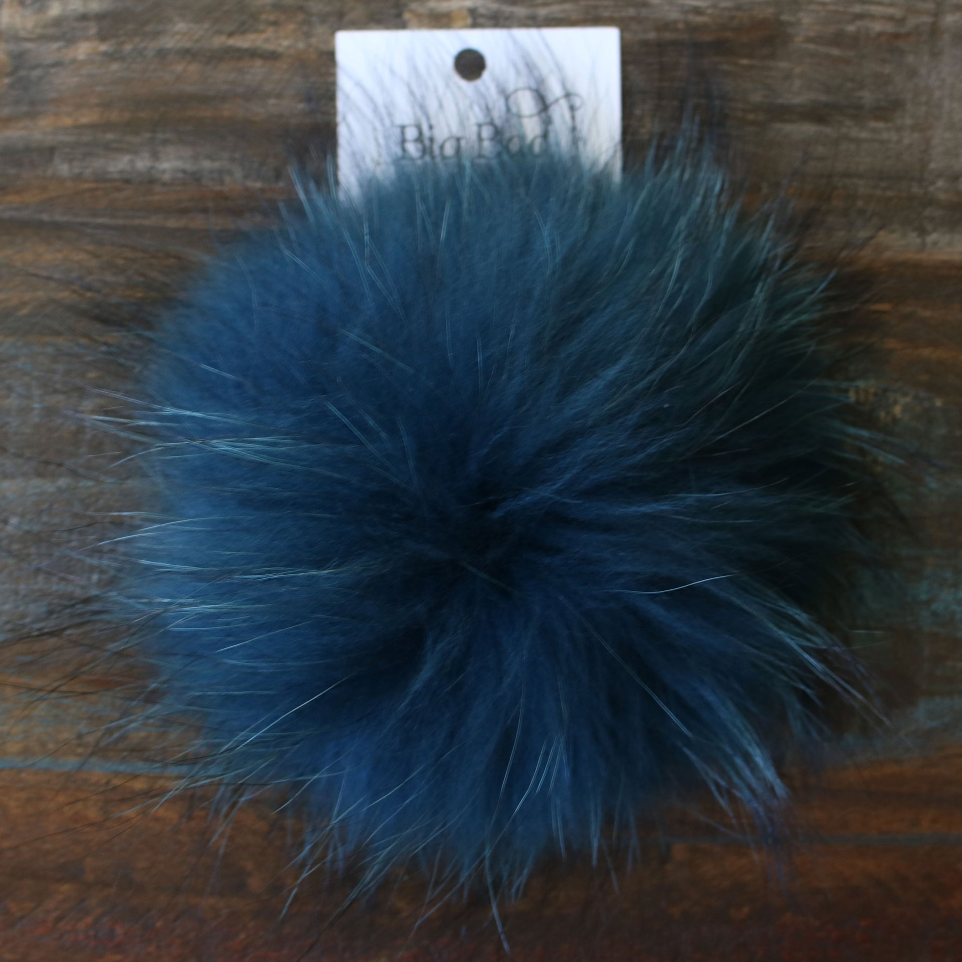 Big Bad Wool Pompoms - Raccoon - Teal (6") - Zoom Image
