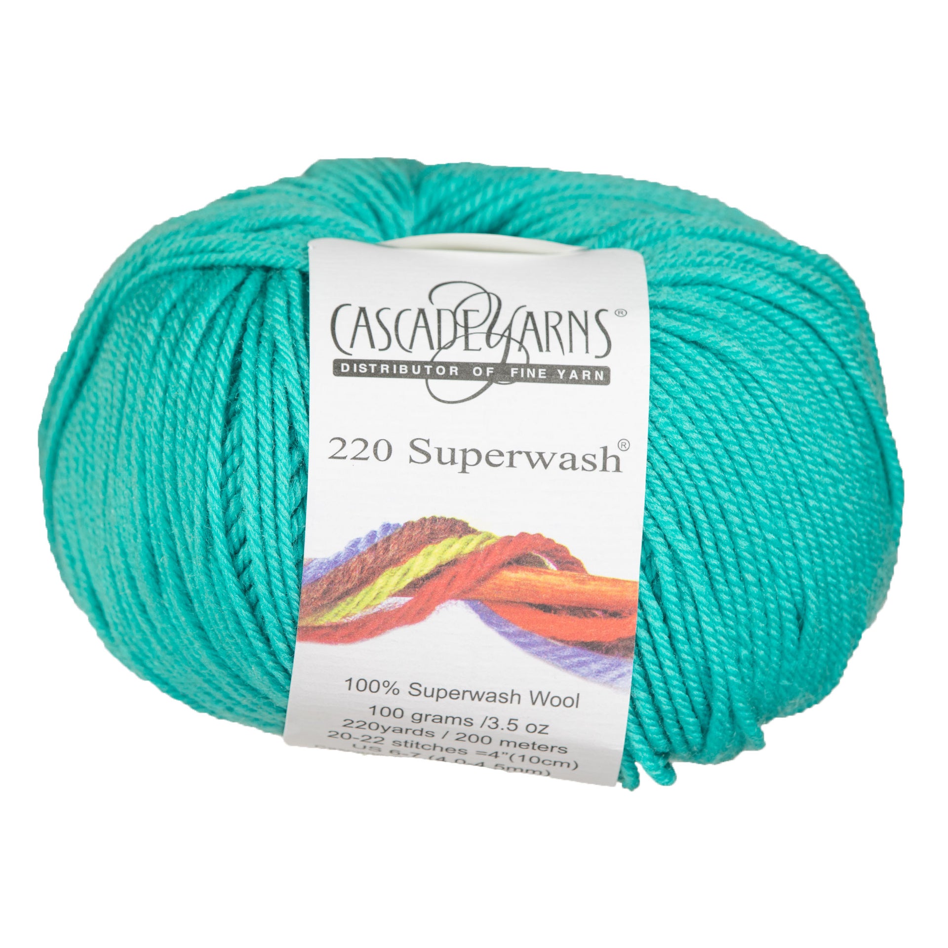 Cascade Yarns 220 Superwash Yarn - 0259 Blue Turquoise - Zoom Image
