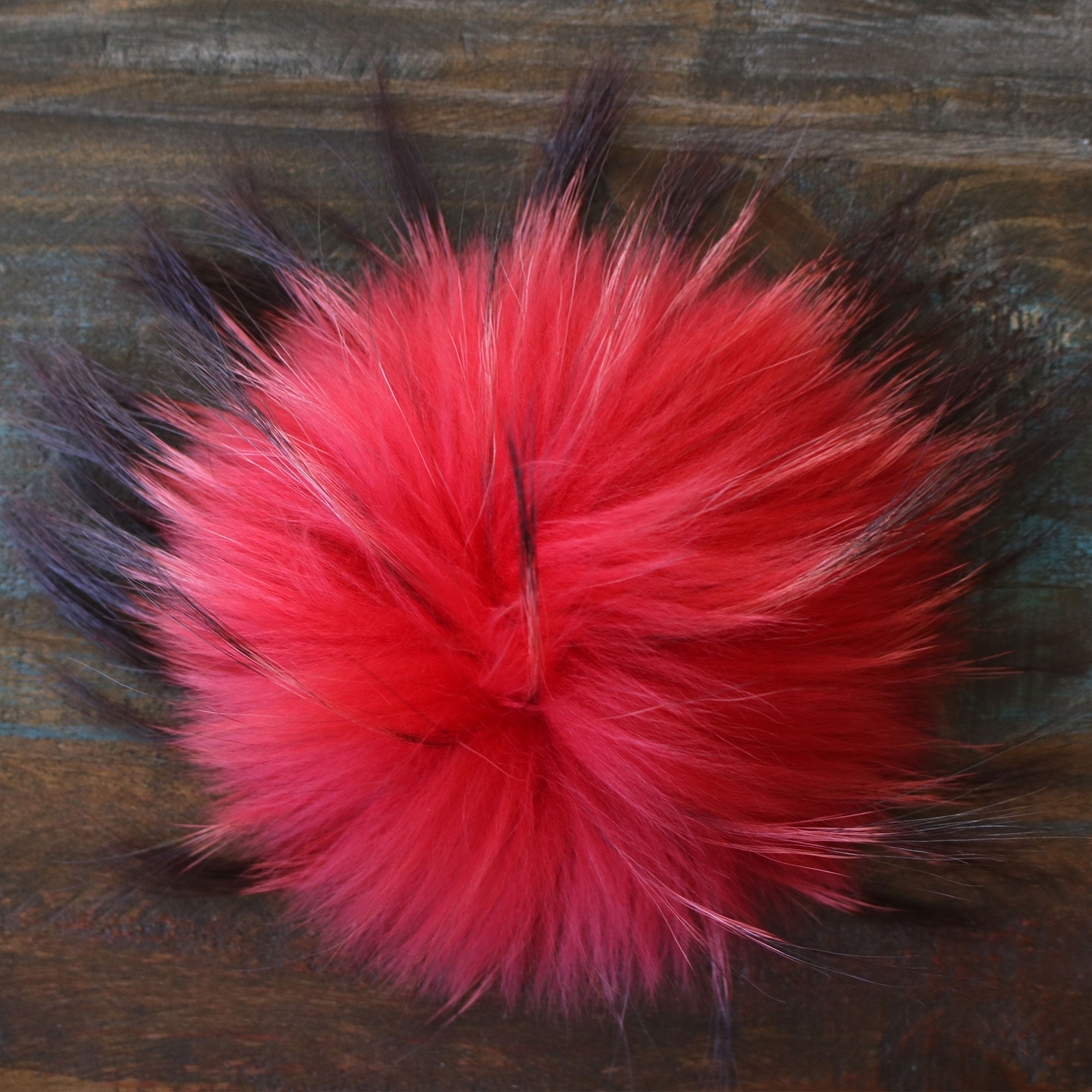 Jimmy Beans Wool Fur Pom Poms - Red - Snap (6") - Zoom Image