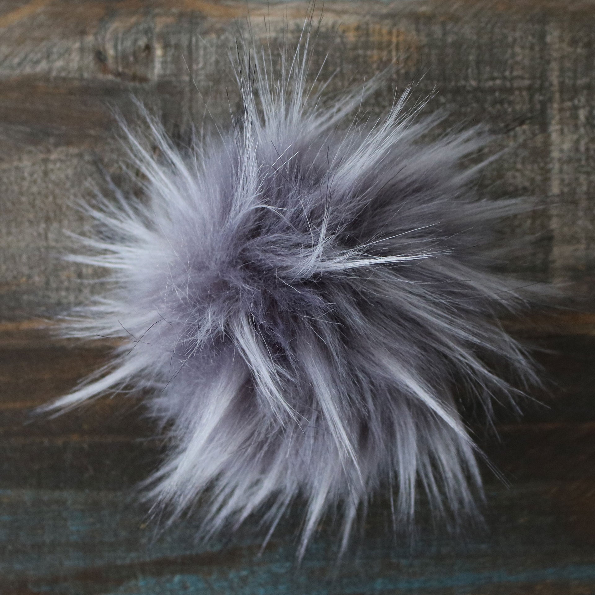Jimmy Beans Wool Faux Fur Pom Poms - Grey - Zoom Image
