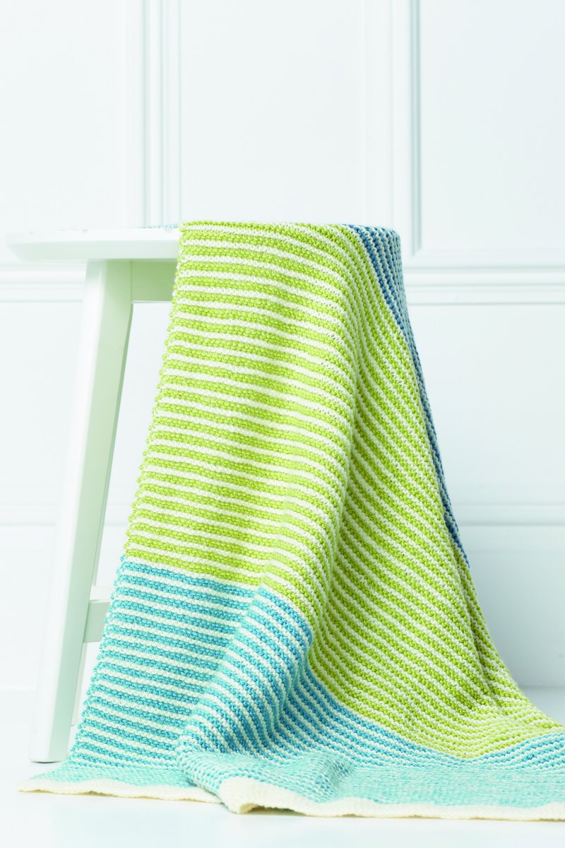 Rowan Baby Knits Collection Patterns - Striped Blanket - PDF Download - Extra Image