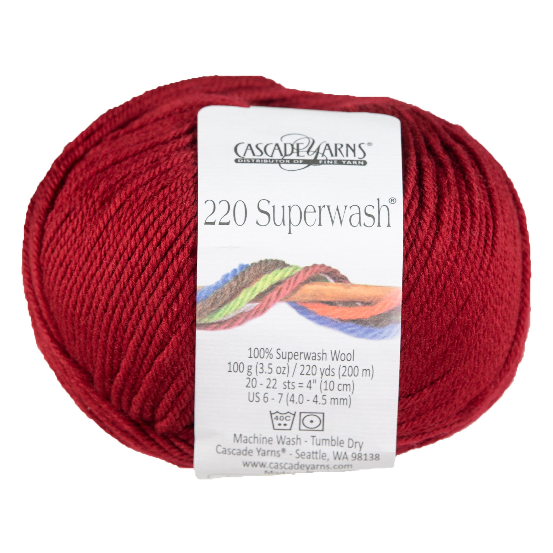 Cascade Yarns 220 Superwash Yarn - 0893 Ruby - Zoom Image
