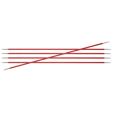 KnitPro Zing Double Pointed Needles - US 1.5 (2.5mm) - 8" Garnet - Zoom Image