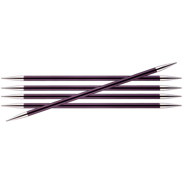 KnitPro Zing Double Pointed Needles - US 10 (6.0mm) - 8" Purple Velvet - Zoom Image