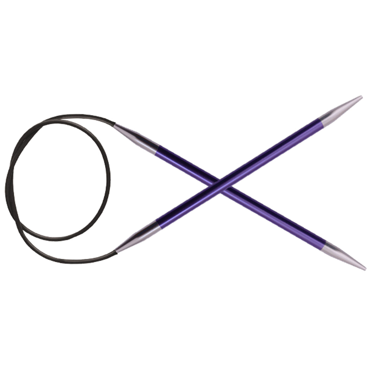 KnitPro Zing Fixed Circular Needles - US 5 (3.75mm) - 24" Amethyst - Zoom Image