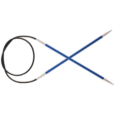 KnitPro Zing Fixed Circular Needles - US 6 (4.0mm) - 24" Sapphire - Zoom Image