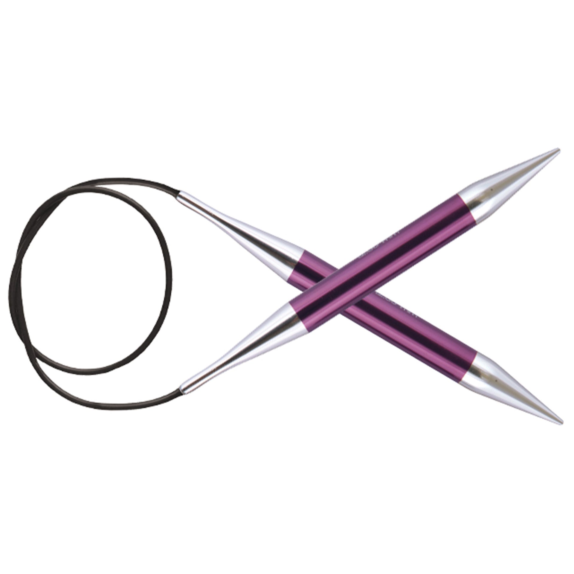 KnitPro Zing Fixed Circular Needles - US 17 (12.0mm) - 24" Purple Velvet - Zoom Image
