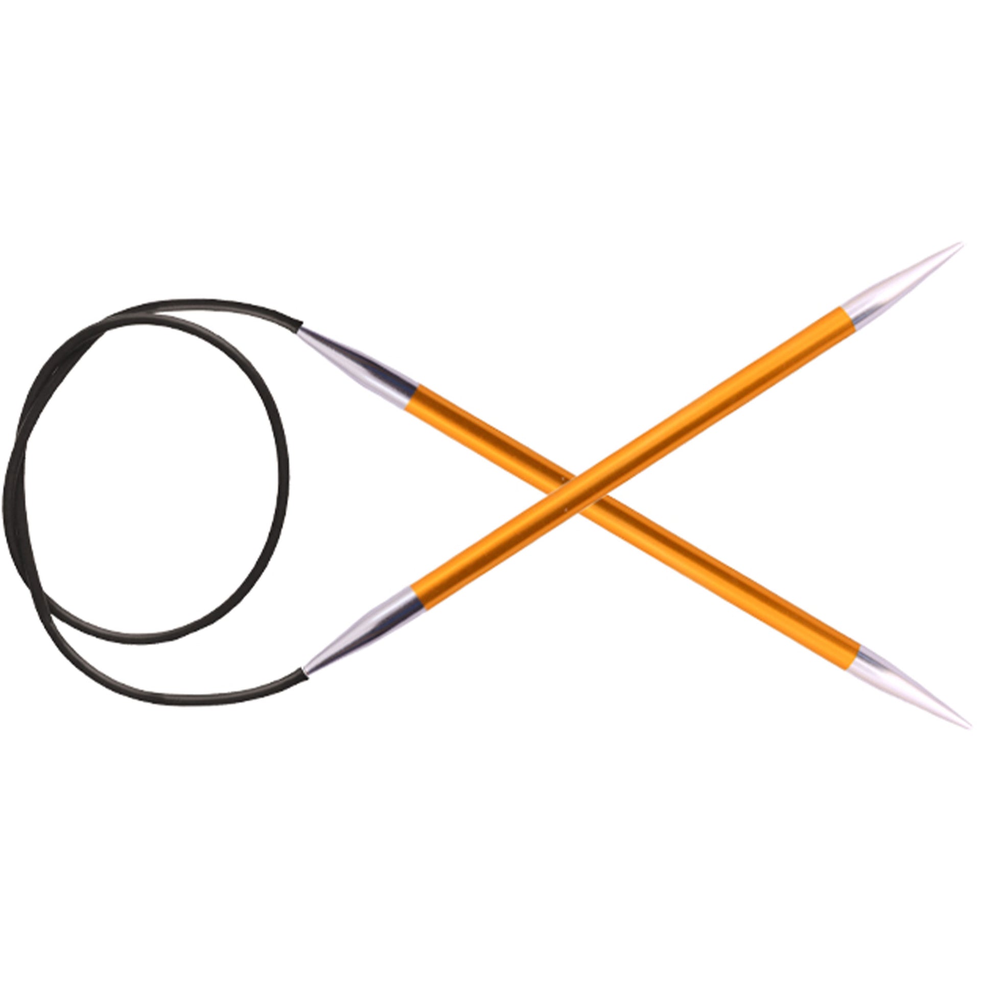 KnitPro Zing Fixed Circular Needles - US 1 (2.25mm) - 9" Amber - Zoom Image
