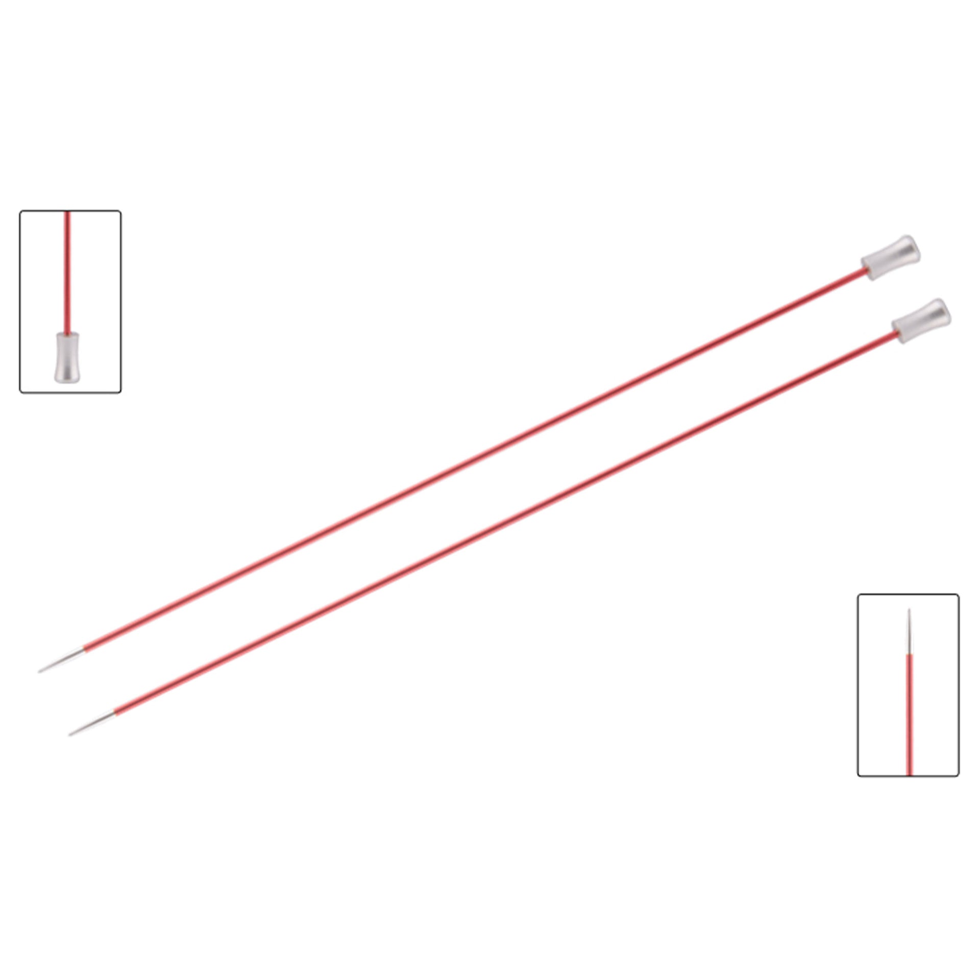 KnitPro Zing Single Pointed Needles - US 0 (2.00mm) - 14" Coral - Zoom Image
