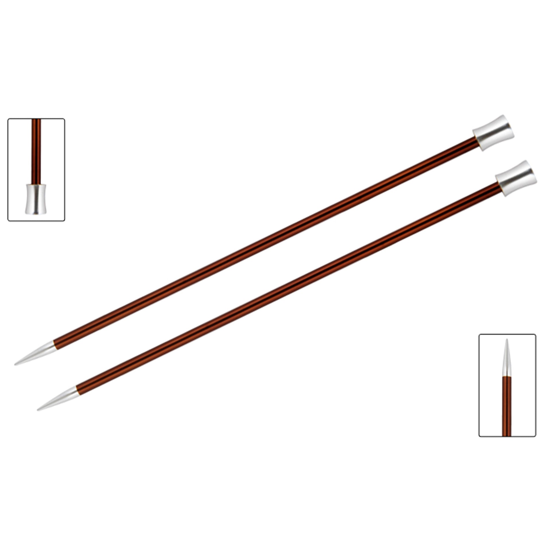KnitPro Zing Single Pointed Needles - US 9 (5.5mm) - 14" Sienna - Zoom Image
