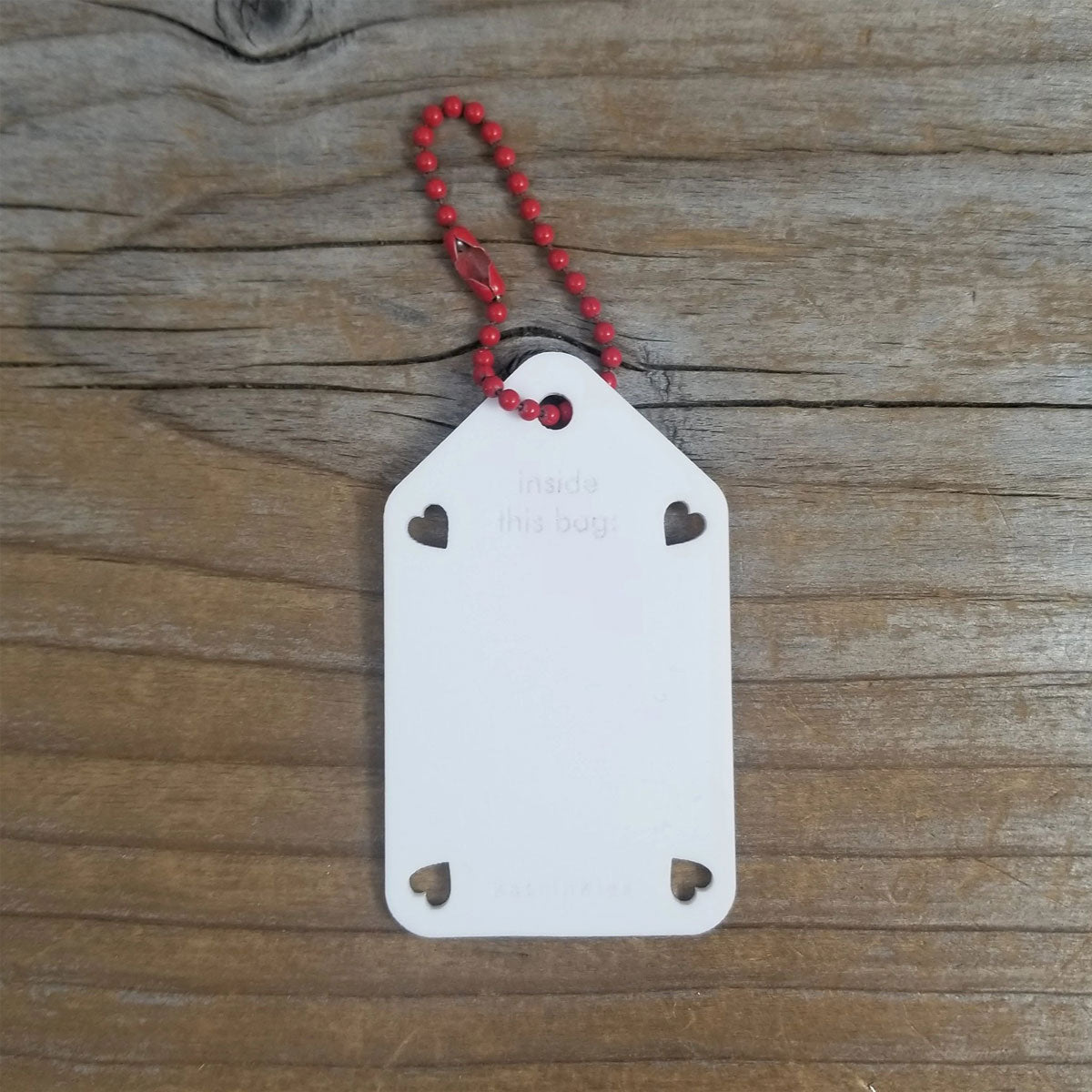Katrinkles Write On/ Wipe Off Project Tags - White Tag- Red Chain - Extra Image
