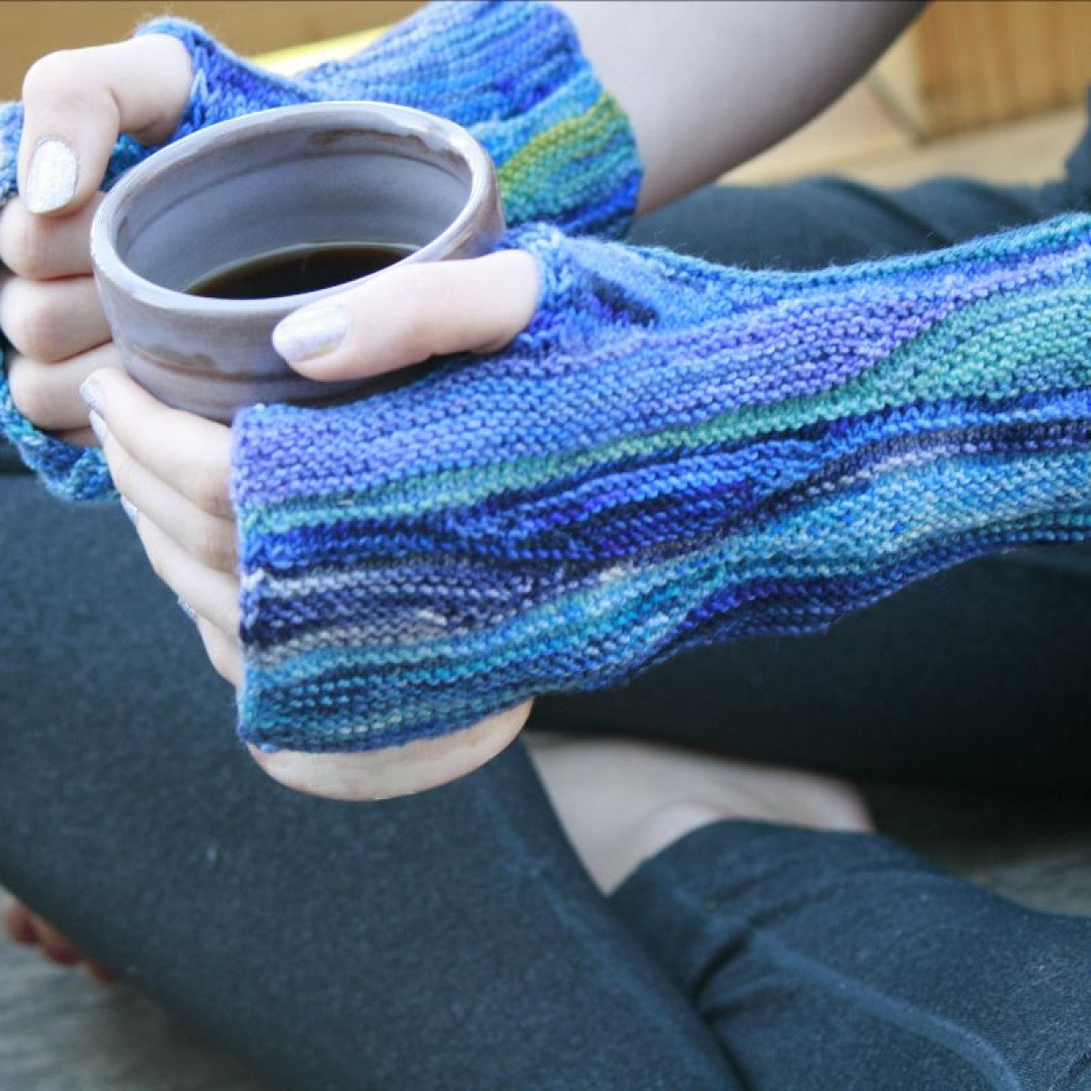 Koigu Paint Can Patterns - Snow Wave Fingerless Gloves - PDF Download - Extra Image
