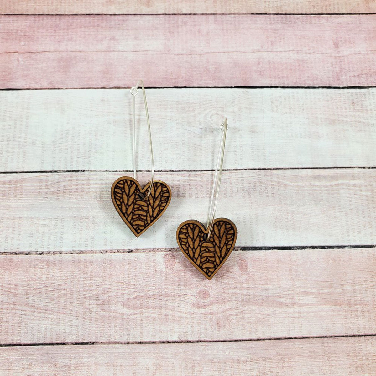 Katrinkles Knit Jewelry - Heart Earrings - Extra Image
