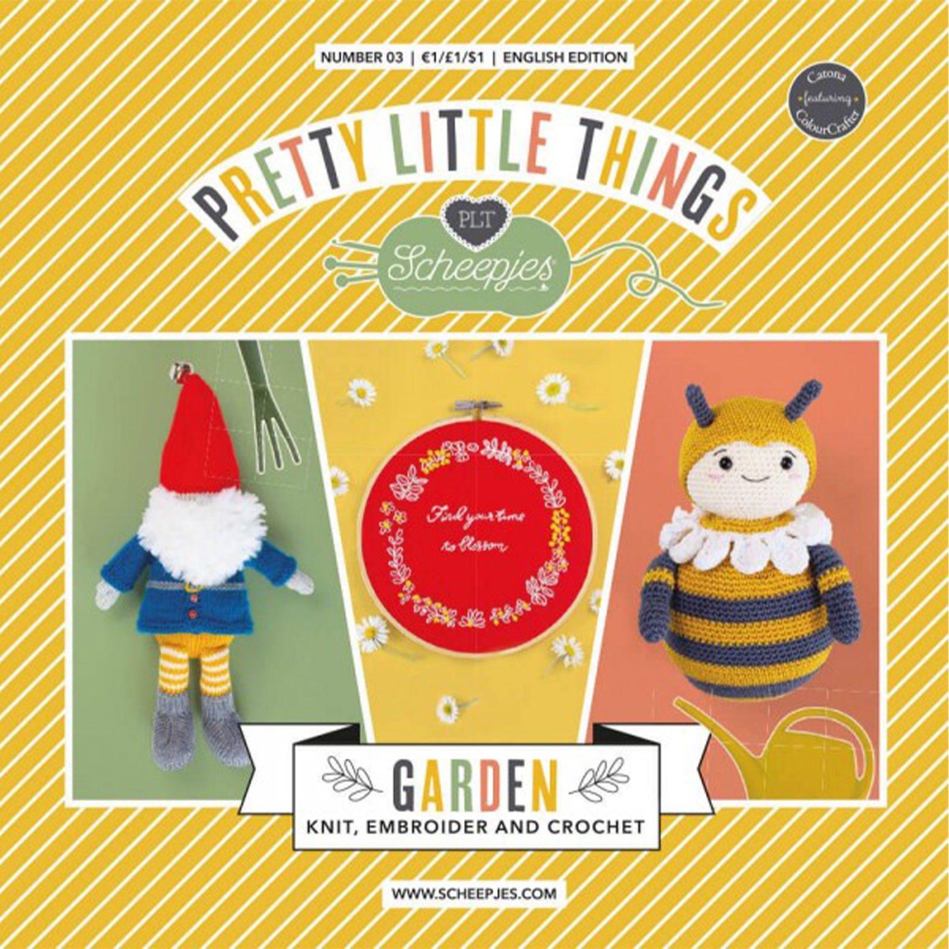 Scheepjes Pretty Little Things Patterns - No 3. Garden (Knit, Embroider, and Crochet) - Zoom Image
