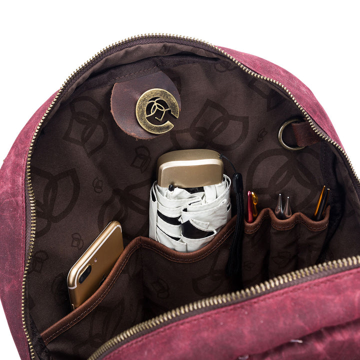 della Q Maker's Canvas Backpack - Mustard - Extra Image