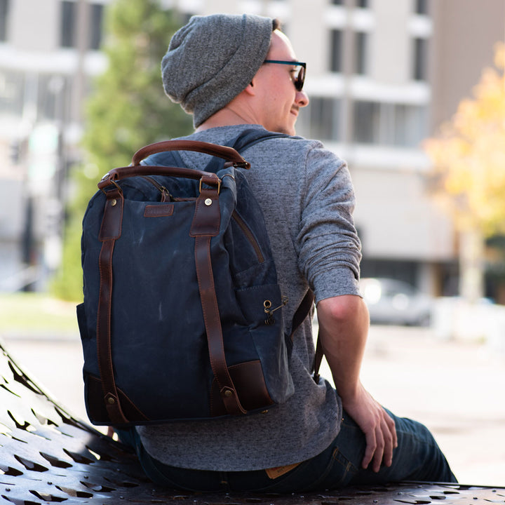 della Q Maker's Canvas Backpack - Blue - Extra Image
