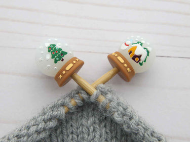 Fox & Pine Stitches Stitch Stoppers/  Point Protector - Christmas Snow Globe