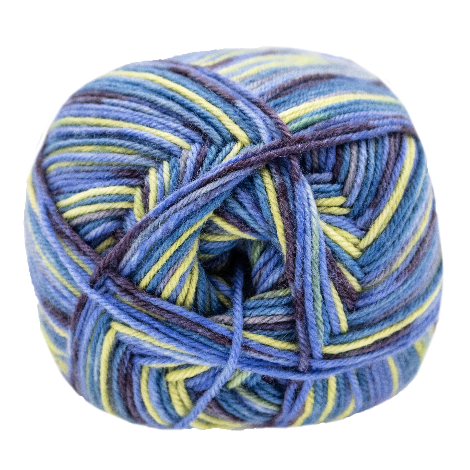 Lana Grossa Meilenweit 100 Merino Extrafine Soft Yarn - 4464 Pigeon Blue/Green Yellow/Mouse Grey/Petrol/Antique Red

