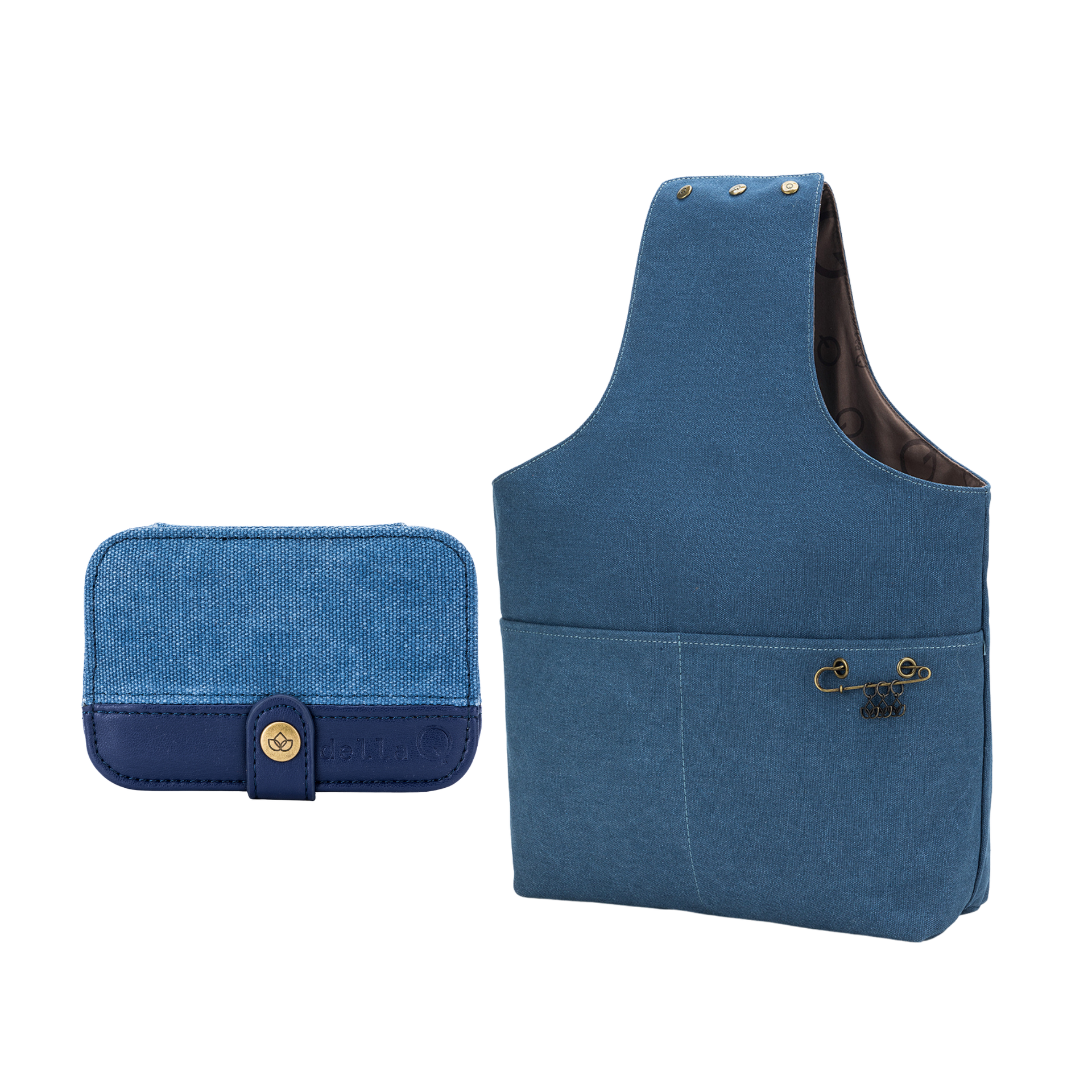 della Q Nora Bucket Bag + Buddy Case Bundle - Indigo
