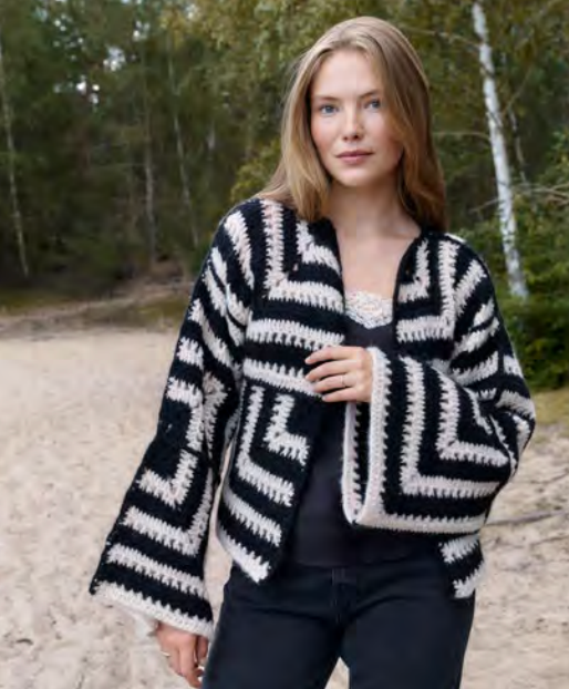 Lana Grossa Haekeln 07 Patterns - 8 Geometric Crochet Jacket - PDF Download
