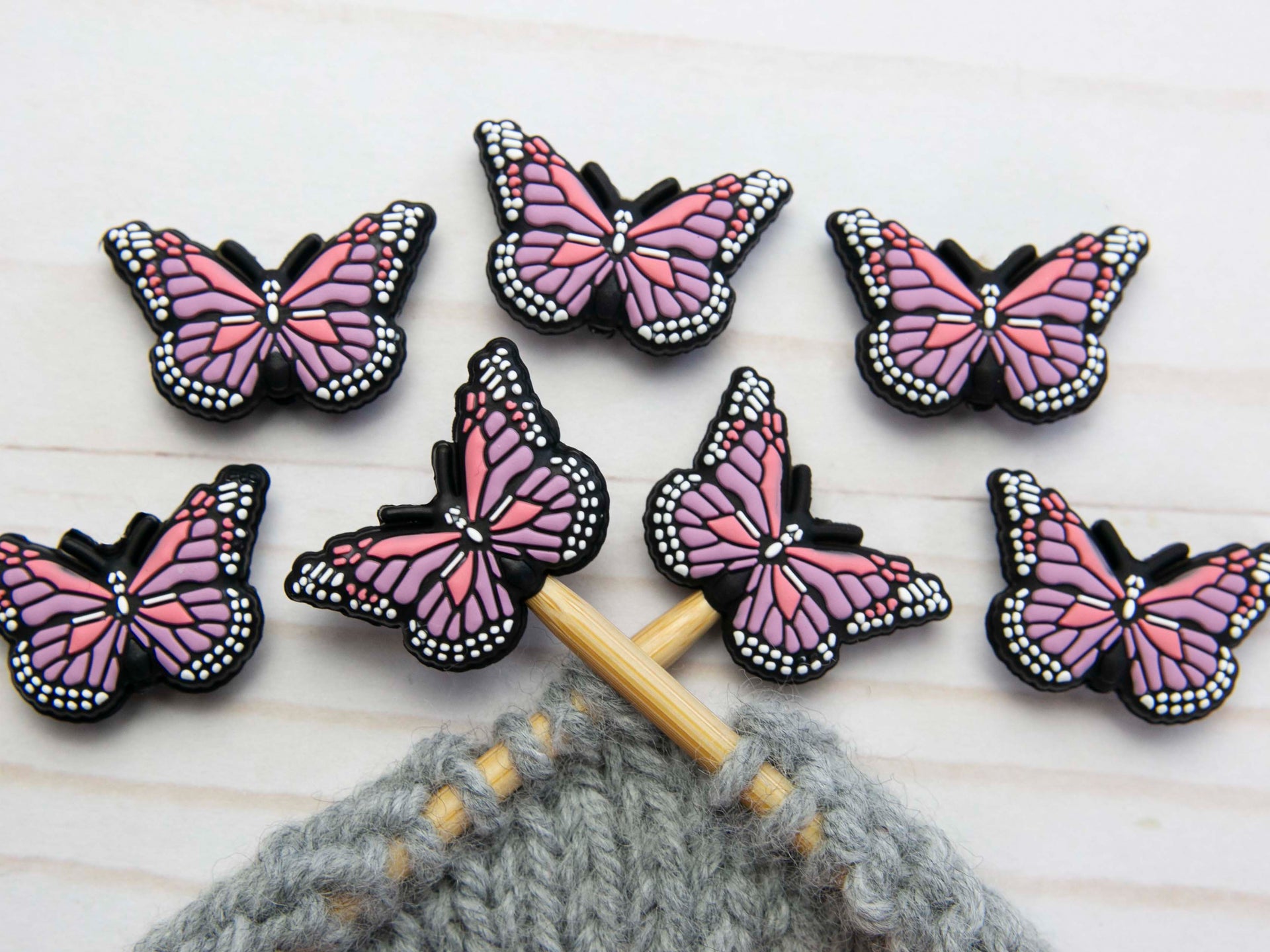 Fox & Pine Stitches Stitch Stoppers/  Point Protector - Butterfly (pink and purple)
