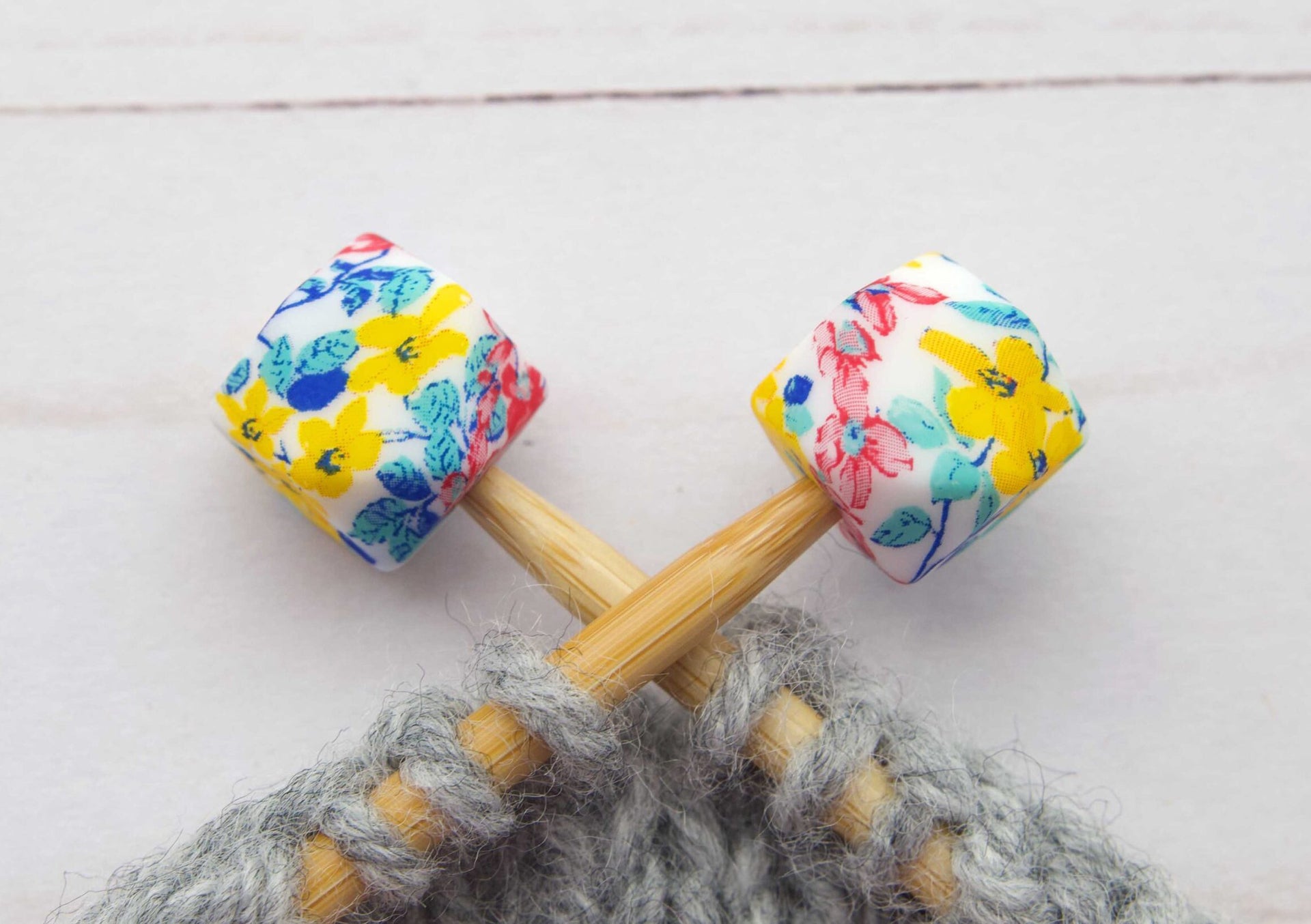 Fox & Pine Stitches Stitch Stoppers/ Point Protector - Cheerful Flowers Hexagon
