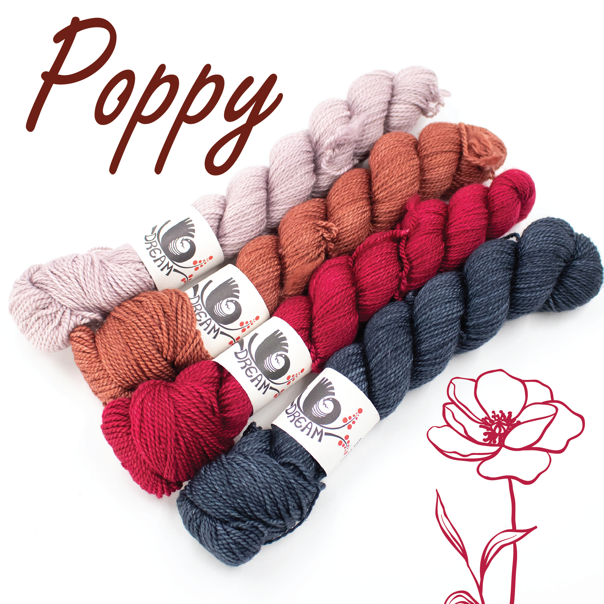 Dream in Color Field Collection: Lamb & Goat Meadow Blooms Bundles - Poppy
