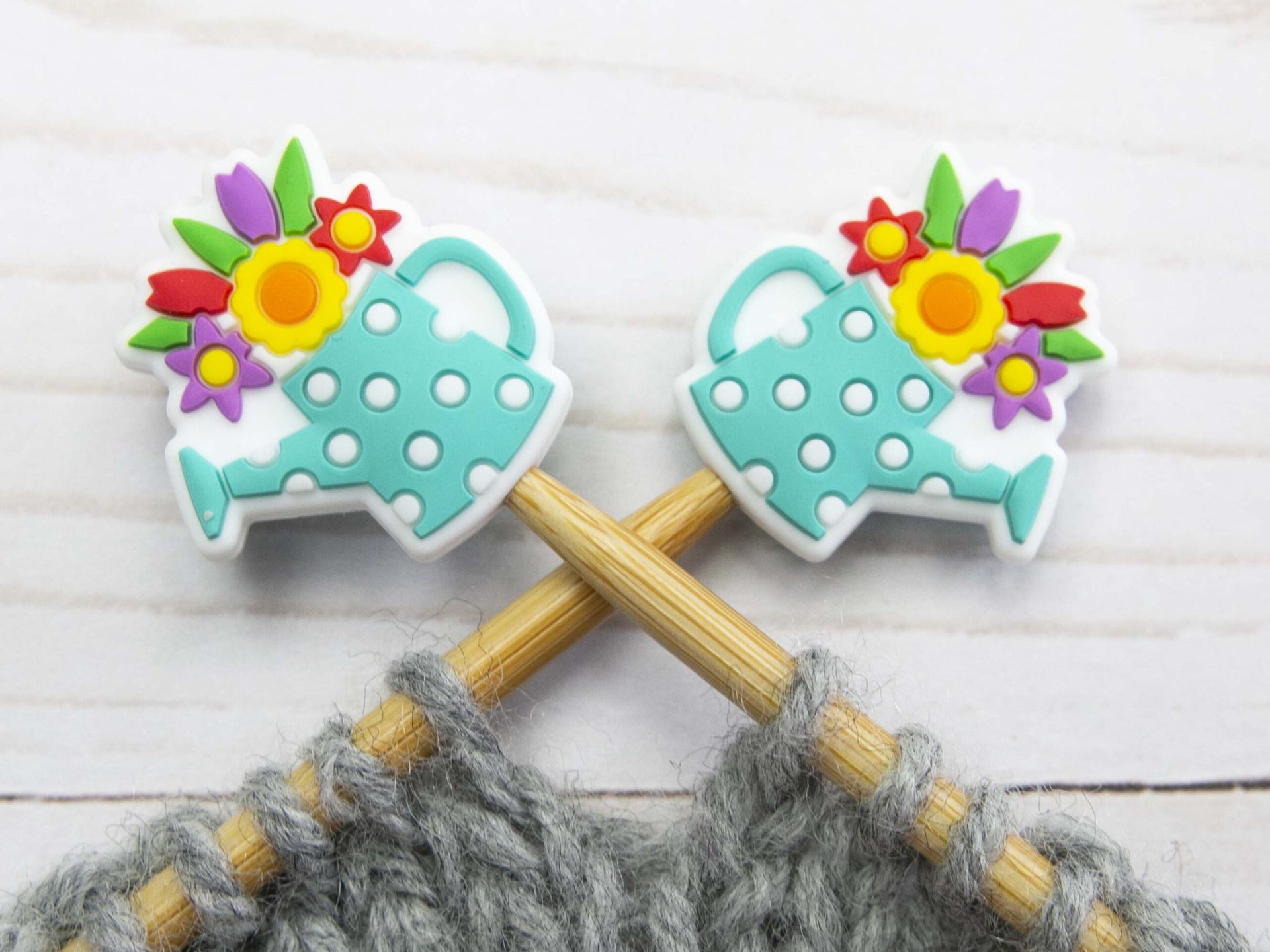 Fox & Pine Stitches Stitch Stoppers/  Point Protector - Teal Watering Can
